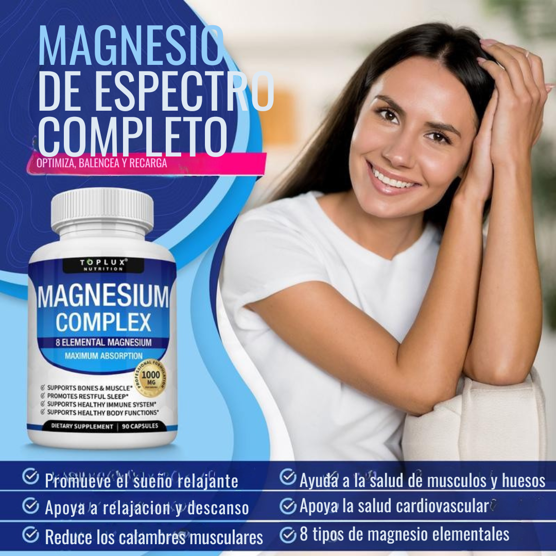 Magnesium Complex 60 Cápsulas | Energía, relajación y rendimiento en un solo suplemento premium