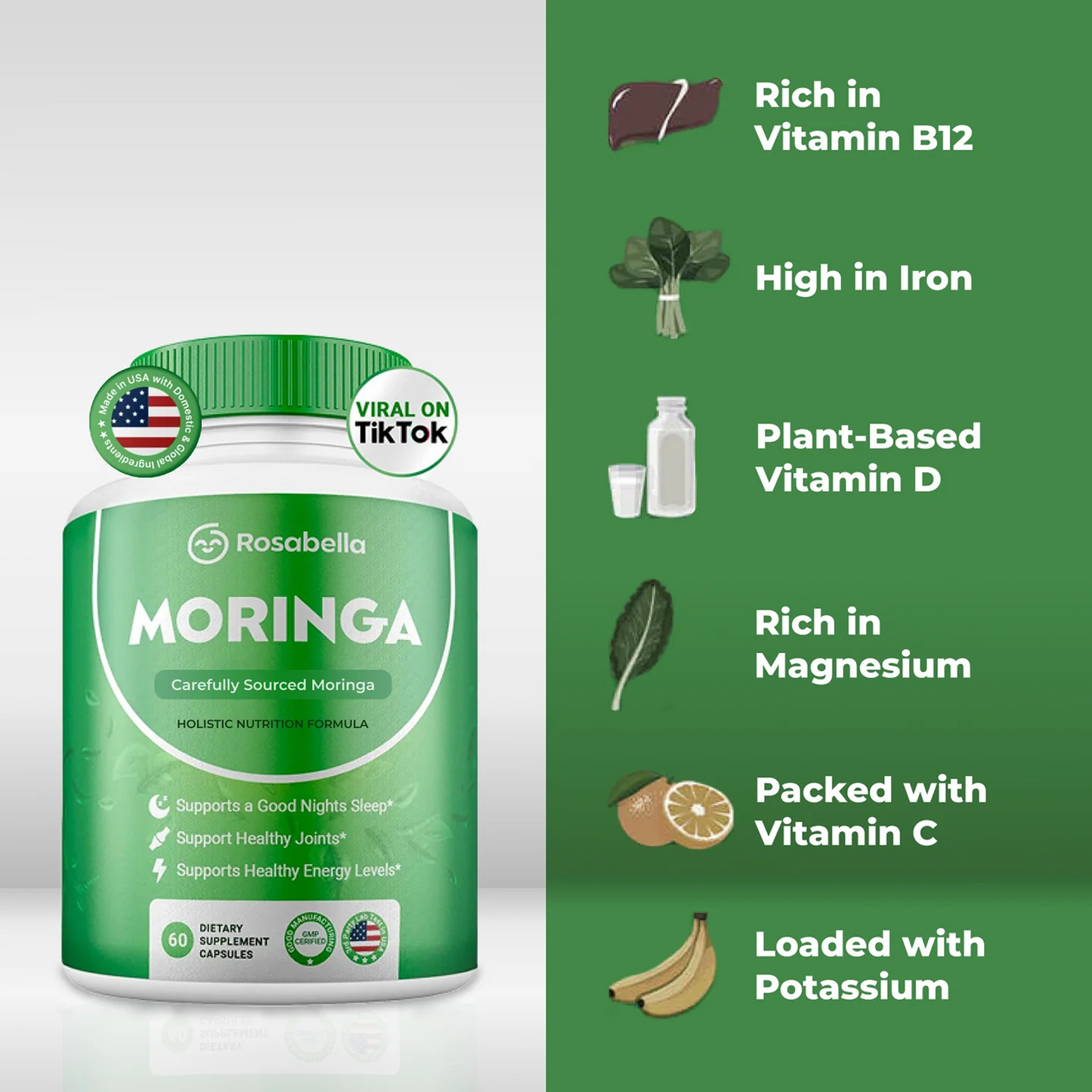 Moringa Rosabella – Reduce el cortisol de forma natural para ayudar a restaurar el equilibrio interior y exterior.