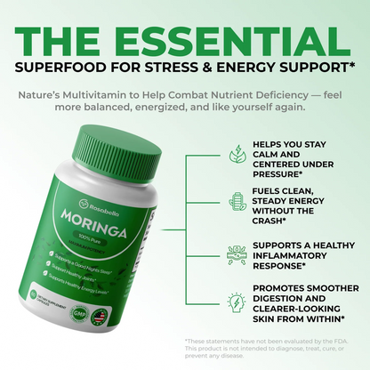 Moringa Rosabella – Reduce el cortisol de forma natural para ayudar a restaurar el equilibrio interior y exterior.