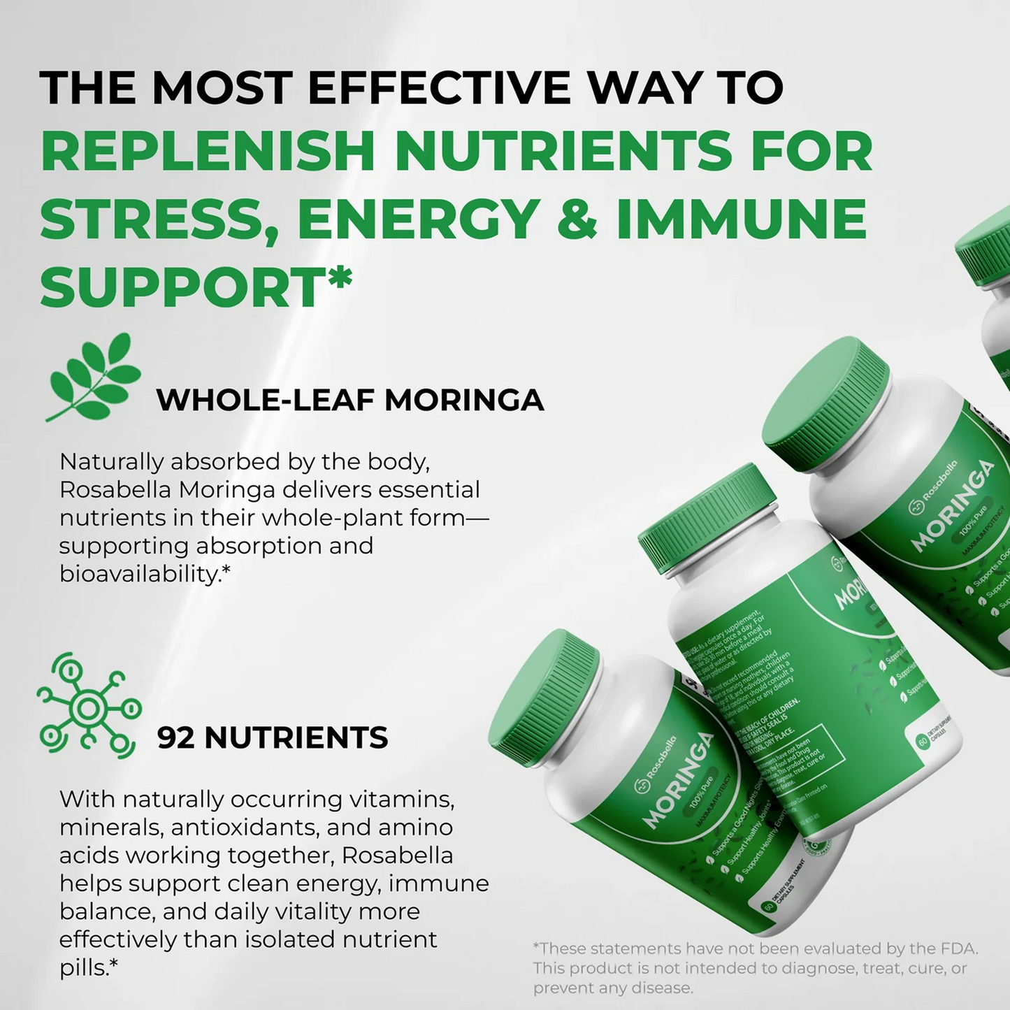 Moringa Rosabella – Reduce el cortisol de forma natural para ayudar a restaurar el equilibrio interior y exterior.