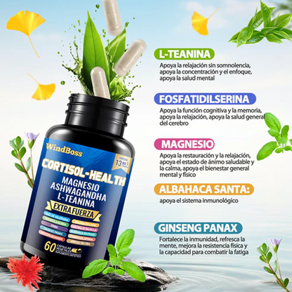 WindBoss Cortisol-Support & Myo-Inositol Combo | Suplemento todo en uno de fuerza extra